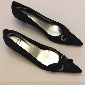 Stuart Weitzman Pointed Toe Satin Heels 7 1/2 ss